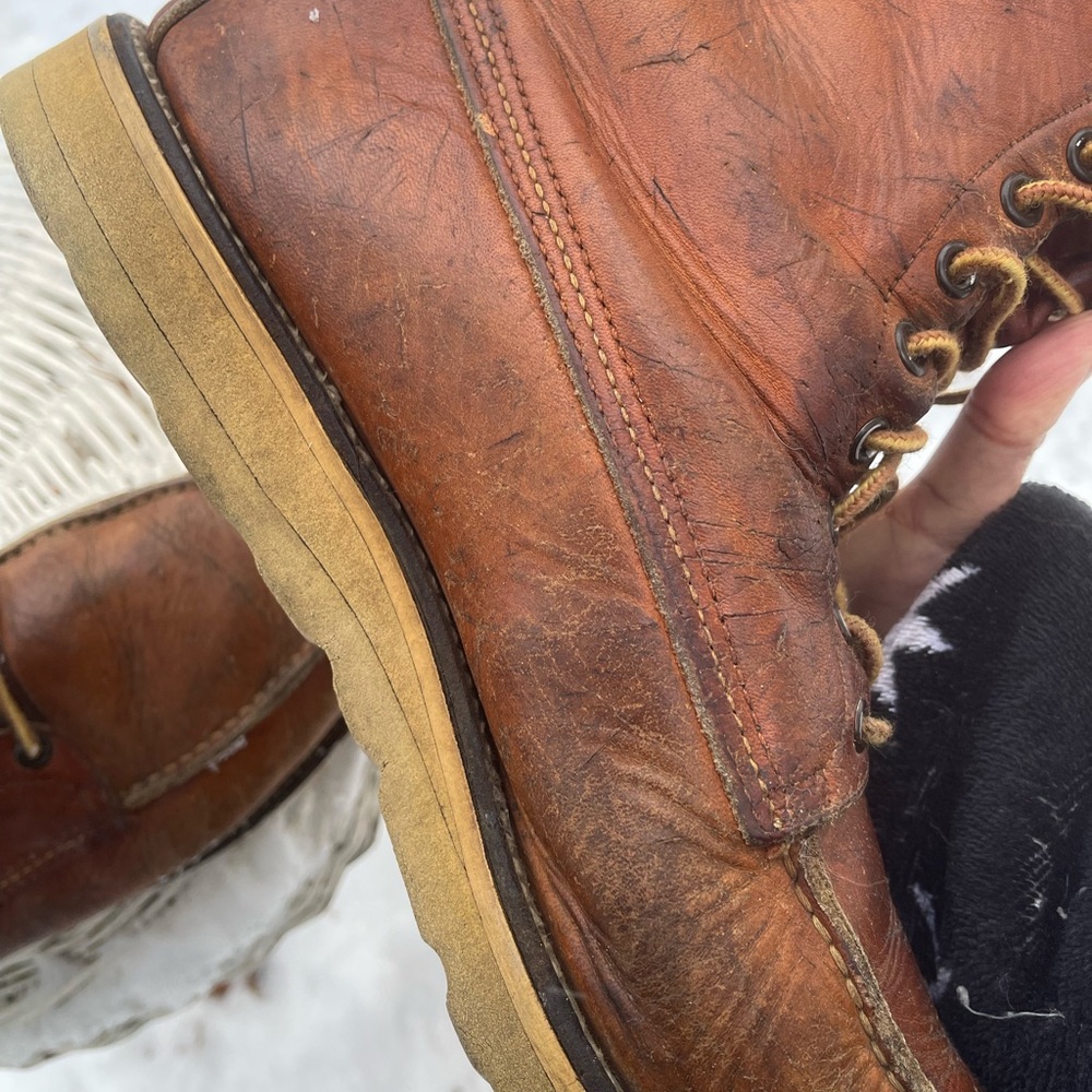 ❌SOLD❌ Vintage Red Wing Irish Setter Moc Toe Work Boots Combat Leather 60s 12 - Picture 14 of 15